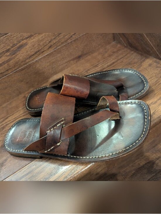 Brown\'s Men\'s Bohemian Leather Sandals Made In Italy Size 40 main image 12